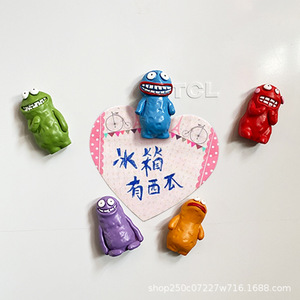 Autocollant magnétique pour réfrigérateur en résine, monstre de dessin animé mignon, 5 cm, décoration de la maison, cadeau - Product Image 2