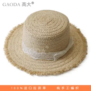 V Custom Straw Hats Fashion Ladies Knitted Church Hats