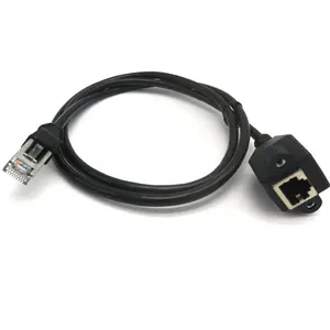 أسود شنت مع المسمار rj45 كابل تركيب اللوحة شبكة التصحيح الحبل stp rj45 الذكور إلى الإناث rj45 تمديد كابل