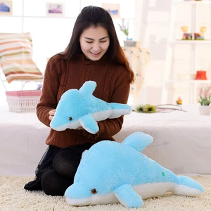 Peluche lumineuse en forme de dauphin et de baleine, jouet en peluche LED, cadeau, coton PP, 31-50 cm, prix de gros fabricant, billet spécial, taxe incluse, lumineux - Product Image 5
