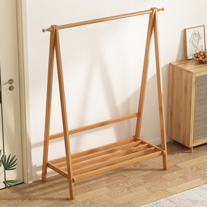 Simple Household Indoor Double-Layer Coat <b>Rack</b> Double-Tier Hanger and Drying <b>Rack</b> for Bedroom Floor Rod Design - Product Image 1