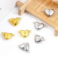Pendentif Cœur Magnétique Assorti en Acier Inoxydable Plaqué Or 18K avec Fermoir Cœur pour Fabrication de Bijoux Bracelet DIY