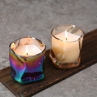 Bougie parfumée artisanale moderne de luxe, pot de bougie parfumée, arôme longue durée, cire de soja de qualité supérieure, verre, mariage, vacances, nouvel an