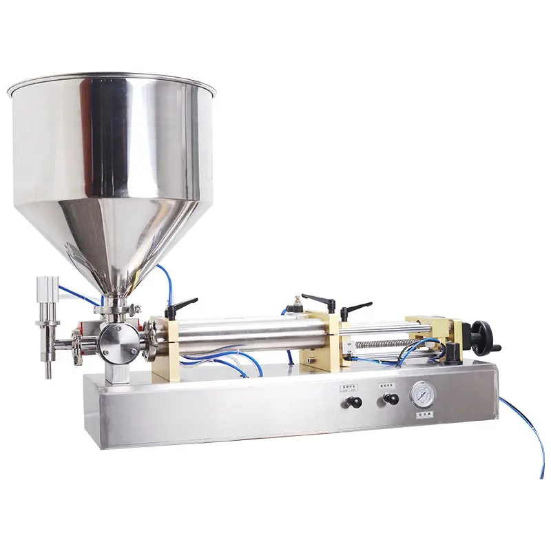 Quantitative Semi-automatic Liquid Food Horizontal Ball Valve Hopper Filling Machine for Paste Sauce Honey Water