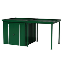 Abri de jardin en acier ondulé SEEYES avec auvent intégré, abri de rangement extérieur pour jardin, vente en gros