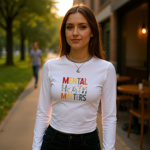 เสื้อยืดแขนยาวพิมพ์ลายสีสันสดใสสำหรับผู้หญิง สไตล์ Y2K คอกลม ผ้าถักผสมสแปนเด็กซ์และโพลีเอสเตอร์ ทรงปกติ ใส่ได้ทุกฤดู - Product Image 2