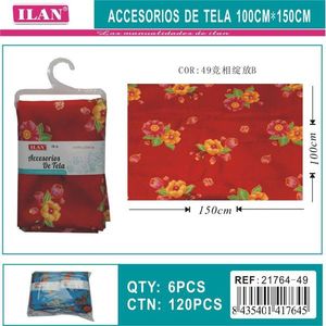 Accessorio in Tessuto Ilan 100cmx150cm Stampa Floreale Rossa per Arredamento Casa - Product Image 3