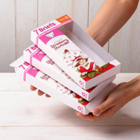 Boîte cadeau en carton écologique personnalisée attrayante avec fenêtre transparente pour sous-vêtements et chaussettes pour enfants, emballage personnalisé