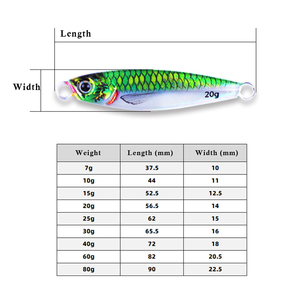 Jig de pesca de plomo de metal de fábrica, tipo All Water Light, 7g 10g 15g 20g, señuelo duro de hundimiento lento para trucha y lucio - Product Image 2