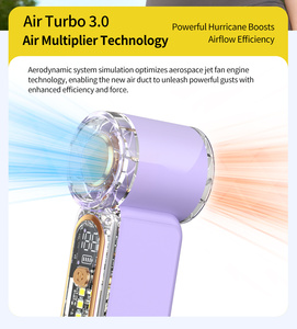 พัดลมคล้องคอแบบพกพา หน้าจอดิจิตอล มอเตอร์ไร้แปรงถ่าน เงียบพิเศษ (29dB) แบตเตอรี่ 500mAh สำหรับกิจกรรมกลางแจ้ง - Product Image 5