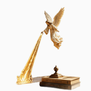 Figurine d'ange avec traînée lumineuse en plastique moulé, décoration d'intérieur - Product Image 2