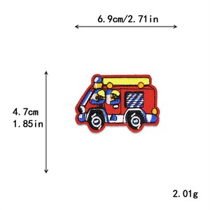 Patchs brodés thermocollants au design mignon et adorable : Outils <span class=keywords><strong>de</strong></span> circulation, machines d'ingénierie, voitures, tracteurs, véhicules <span class=keywords><strong>de</strong></span> lutte contre l'incendie, excavatrices sur chenilles - Product Image 6