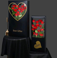 Idée Roses éternelles en forme de fleurs romantiques, ensemble cadeau de saint-valentin, avec boîte, nouvelle collection
