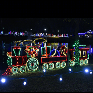 รถไฟคริสต์มาสแบบอินเทอร์แอคทีฟพร้อมไฟ LED สำหรับตกแต่งสถานที่สวนสนุกกลางแจ้งในช่วงเทศกาลวันหยุด - Product Image 1