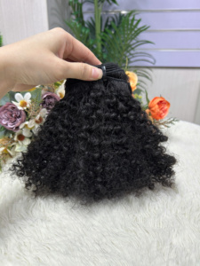 ผมต่อแบบเจอร์รี่เคิร์ล 4C ผมแท้แบบเส้นเดียว เรมี่อินเดียนแฮร์ สีดำ - Product Image 2