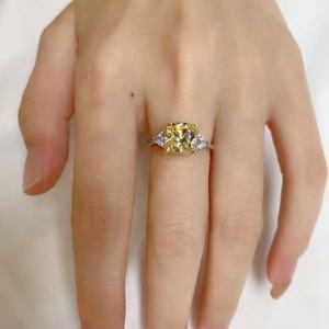 โออีเอ็มสินค้าขายดีที่สุดแหวนเพชรโกเมน S925เงินสเตอร์ลิงแบบเรียบแหวนแต่งงานมรกตเพทายแบบเรียบง่าย - Product Image 4