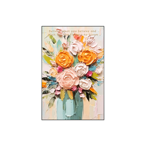 Impresión en lienzo de flores con textura 3D, pinturas artísticas de pared abstractas para decoración de hogar, oficina, Hotel - Product Image 6