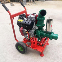 Pompe centrifuge mobile agricole à moteur diesel, type chariot portable, pour l'irrigation des champs, le pompage d'eau de rivière et de bassin