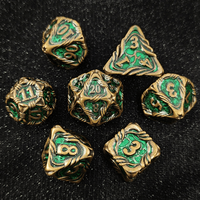 Dés de jeu polyédriques multicolores sculptés en spirale, 7 pièces avec des chiffres audacieux pour les jeux de table RPG DND