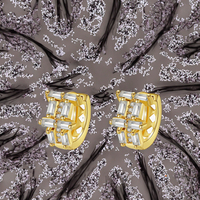 Boucles d'oreilles clips géométriques en laiton plaqué or 18 carats avec zircon, élégantes et imposantes, pour femmes, bureau/carrière 2022