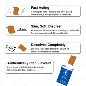 กาแฟสมุนไพรธรรมชาติ OEM ชนิดแผ่นฟิล์มบางละลายในปาก  อาหารเสริมคาเฟอีนแบบแผ่นละลายในปาก  ผสมสารสกัดโสม / โพลีโกนาทัม - Product Image 4