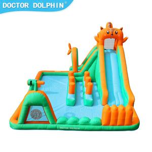 थोक विशाल inflatable पानी स्लाइड पार्क दोहरी स्लाइड, चढ़ाई दीवार, स्प्लिश पूल आउटडोर/इनडोर बच्चों पार्टी बाउंस हाउस - Product Image 3