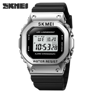 Skmei Digital Watch Gold Case Black Strap Water Resistant Unisex Sport Watch - Product Image 4