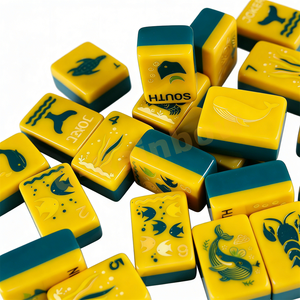Tuiles de Mahjong Américaines Jaunes à Motif Personnalisé, Quatre Couches, pour le Divertissement et les Fêtes de Famille - Product Image 6