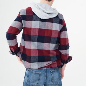 Camisa a Cuadros de Manga Larga con Capucha, 100% Algodón, Diseño Moderno, Logotipo Personalizado al por Mayor para Hombre - Product Image 2