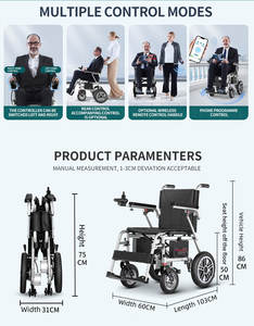 Silla de ruedas eléctrica automática inteligente de lujo portátil ligera con batería de litio para discapacitados o ancianos - Product Image 6