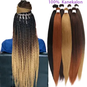 Julianna Wholesale 26Inch Private Label Ombre Knotless Kanekalon Pre Stretched Braiding Hair Pre Stretch