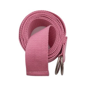 Logo Fait Sur Commande Écologique 100% Coton Yoga Sangle Bande <span class=keywords><strong>D</strong></span>'exercice Avec Anneau En <span class=keywords><strong>D</strong></span> En Métal Boucle - Product Image 5