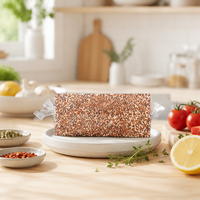 Vente en gros d'usine, emballage alimentaire sec transparent imperméable personnalisé imprimé, sac à riz à fond plat sous vide, 2 kg