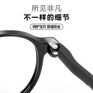 Gafas redondas retro para niños, montura negra TR90 8865, gafas ópticas unisex para niños con almohadillas nasales de silicona, tamaño mediano - Product Image 2