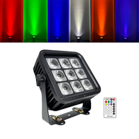 Foco LED inalámbrico a batería DMX IR de 9x12W RGBWA UV 6 en 1, resistente al agua IP65, con 9 LED, tipo Par Can