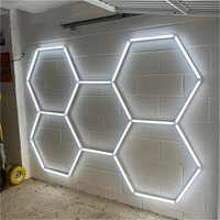 Panel LED Heksagonal Pintar 5-Grid Stage RGB, Lampu Plafon Heksagonal, Lampu Garasi Heksagonal, Lampu LED Heksagonal Tanpa Bingkai