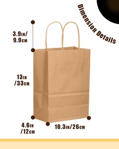 Bolsas de Papel Kraft Negras Biodegradables y Reciclables Personalizadas con Asas para Comida para Llevar - Product Image 4
