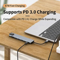 Hub USB 3.0 multifonctionnel à 8 ports avec prise en charge des cartes SD 2.1, station d'extension en alliage d'aluminium pour MacBook Pro/PC - En stock