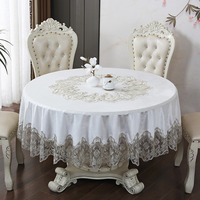 Nappe de table en velours polyester de luxe, ronde, multicolores, dentelle occidentale, broderie florale, design noir et vert, mariage, fête, événements