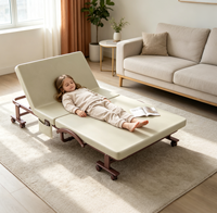 Lit d'appoint pliable en deux, pliage en 3 secondes d'une seule main, 8 roues, trois options de matelas, housse lavable, OEM ODM VLranlife