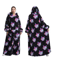 Couverture à capuche en peluche surdimensionnée en stock d'usine poche manches sweats jeter hiver sweats couverture pour femmes