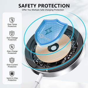 Hợp Kim Nhôm Xách Tay Earbuds Điện Thoại Từ Tính Sạc Không Dây Pad 15W Loại C Sạc Không Dây Cho Iphone 17 Airpods Pro Max - Product Image 5