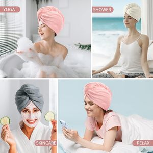 Quick Drying Lady Bath Tool Microfiber Bath <b>Towel</b> Hair Dry Hat Cap - Product Image 4