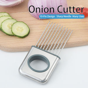 Support de découpe d'oignons en gros avec couvercle, outil d'assistance pour trancheuse alimentaire, fruits, citrons et viandes - Product Image 2