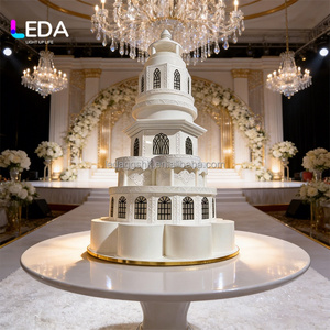 LEDA Château lumineux 3D en acrylique blanc de 1,5 m pour fête prénatale, anniversaire, mariage, grand modèle moderne - Product Image 3