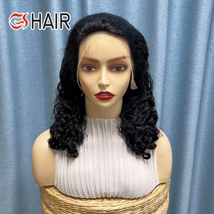 Perruques courtes bouclées <span class=keywords><strong>afro</strong></span> sans colle en cheveux humains vierges Remy péruviens GS Wholesale avec dentelle frontale pour femmes noires - Product Image 1