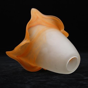 Fuente de fábrica, pantalla de lámpara de cristal en forma de flor de trompeta de color naranja hecha a mano para lámparas de mesa, accesorios - Product Image 4