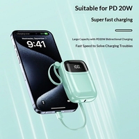 Batterie externe portable 10000 mAh en promotion avec charge ultra-rapide 22,5 W, 3 câbles intégrés, design léger et fin