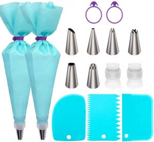 Reusable Piping Tips With <b>Silicone</b> Pastry Bags Icing Smoother Couplers Frosting Frosting Tips Kids Cooking and <b>Baking</b> Set - Product Image 1