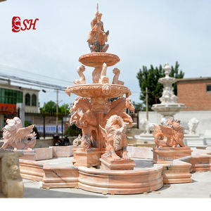 <span class=keywords><strong>Fuente</strong></span> de agua de piedra para jardín, estatua de Poseidón y caballo alado - Product Image 6